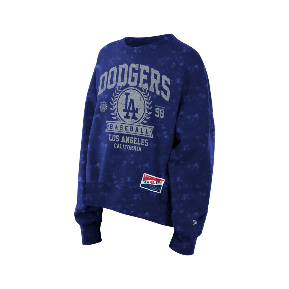 Los Angeles Dodgers New Era Women's Throwback Oversized Boxy Sweatshirt - Royal - New Era on Sale