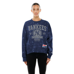 New York Yankees New Era Women's Throwback Oversized Boxy Sweatshirt - Navy - New Era Sale