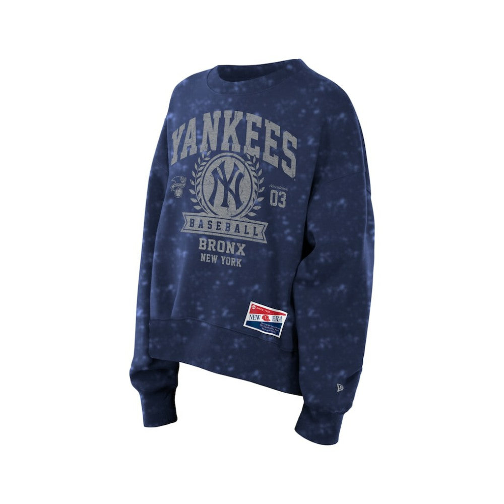 New York Yankees New Era Women's Throwback Oversized Boxy Sweatshirt - Navy - New Era Sale