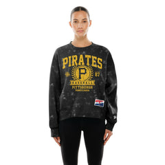 Pittsburgh Pirates New Era Women's Throwback Oversized Boxy Sweatshirt - Black - New Era Sale