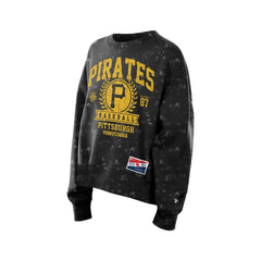 Pittsburgh Pirates New Era Women's Throwback Oversized Boxy Sweatshirt - Black - New Era Sale