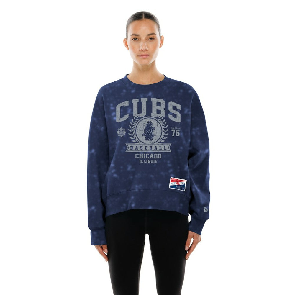 Chicago Cubs New Era Women's Throwback Oversized Boxy Sweatshirt - Royal - New Era Online