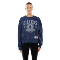 Chicago Cubs New Era Women's Throwback Oversized Boxy Sweatshirt - Royal - New Era Online
