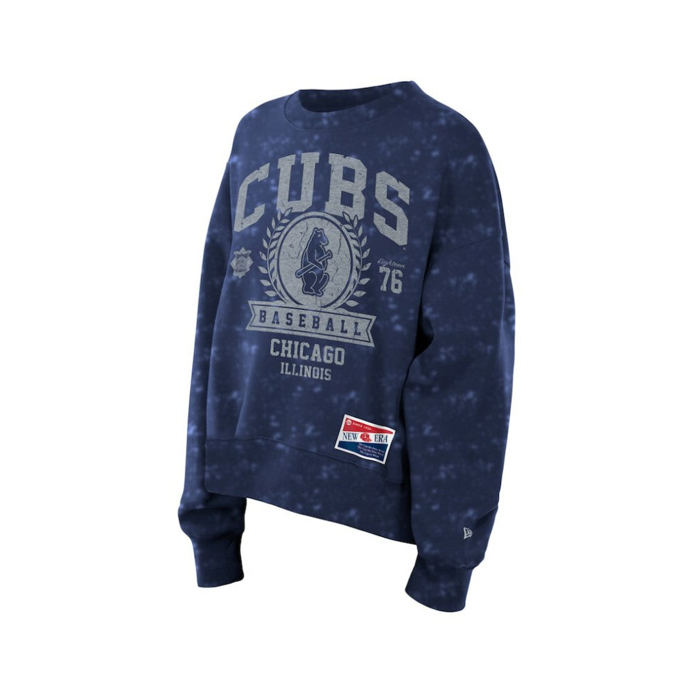 Chicago Cubs New Era Women's Throwback Oversized Boxy Sweatshirt - Royal - New Era Online