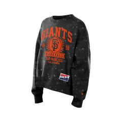 San Francisco Giants New Era Women's Throwback Oversized Boxy Sweatshirt - Black - New Era on Sale