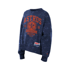 Houston Astros New Era Women's Throwback Oversized Boxy Sweatshirt - Navy - New Era Discount