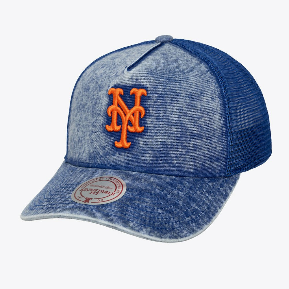 New York Mets Mitchell & Ness Unisex Gameday Adjustable Trucker Hat - Royal - Mitchell & Ness Online