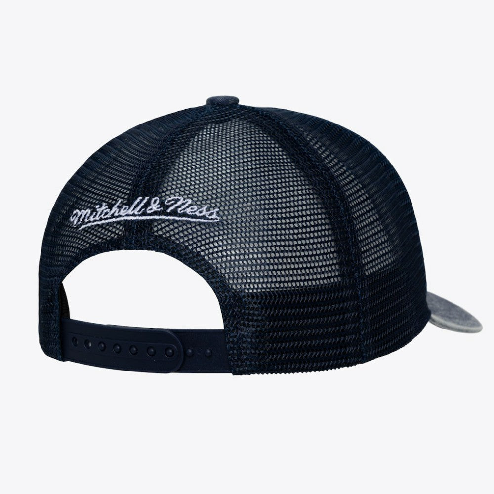 New York Yankees Mitchell & Ness Unisex Gameday Adjustable Trucker Hat - Navy - Mitchell & Ness Lifestyle