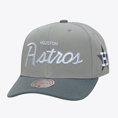 Houston Astros Mitchell & Ness Cooperstown Thunderstorm Head Coach Pro-Crown Adjustable Hat - Gray - Mitchell & Ness on Sale
