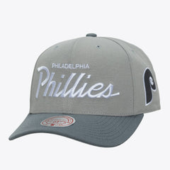 Philadelphia Phillies Mitchell & Ness Cooperstown Thunderstorm Head Coach Pro-Crown Adjustable Hat - Gray - Mitchell & Ness Discount