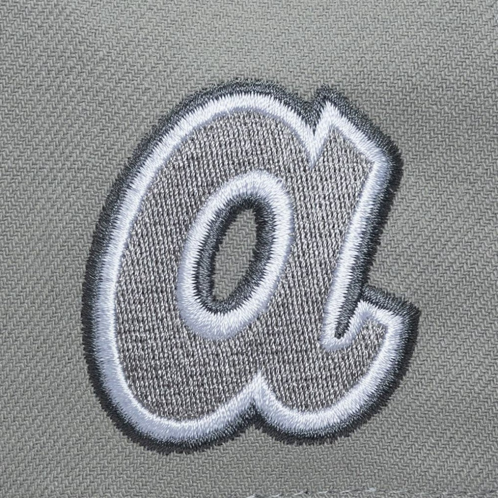 Atlanta Braves Mitchell & Ness Cooperstown Thunderstorm Head Coach Pro-Crown Adjustable Hat - Gray - Mitchell & Ness Discount