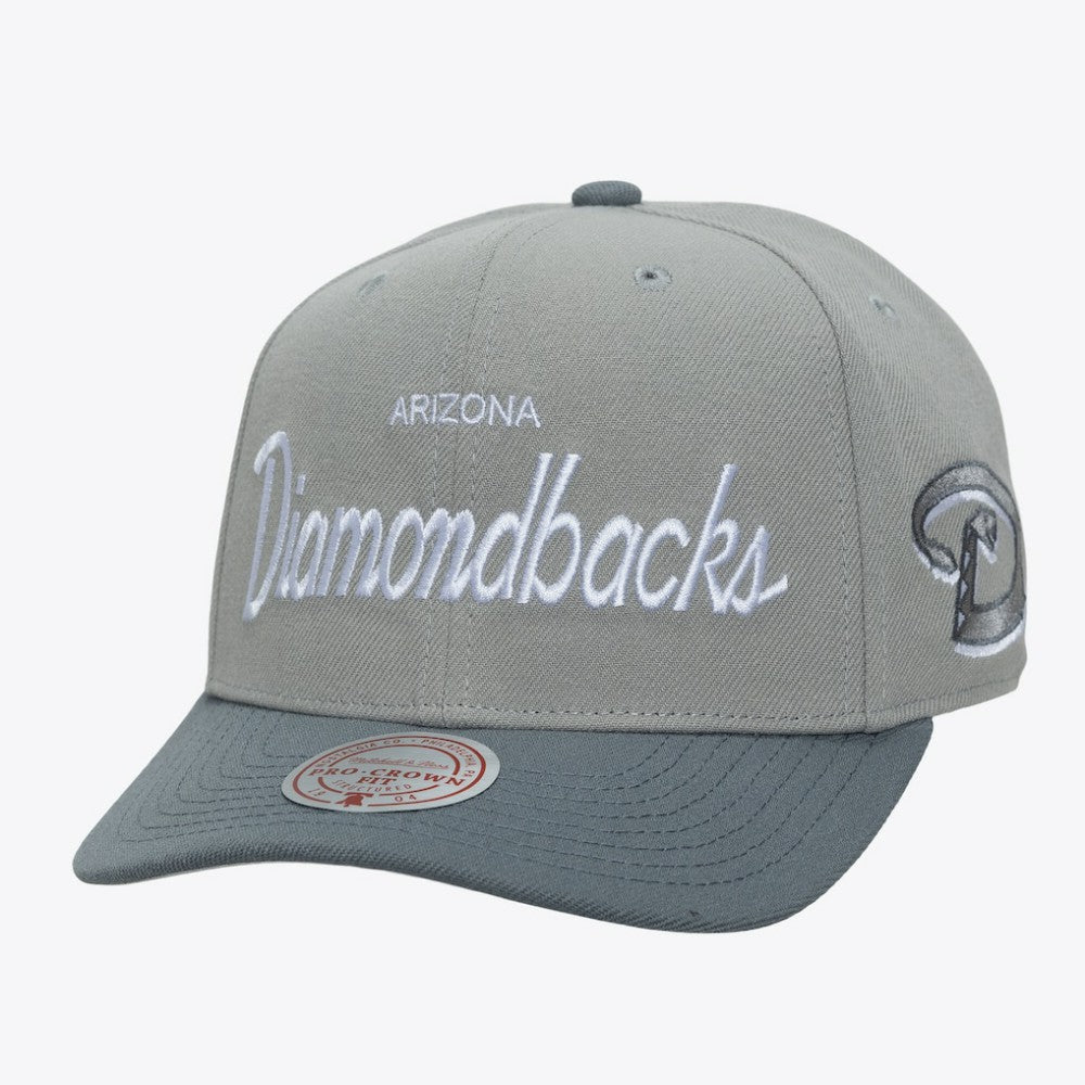 Arizona Diamondbacks Mitchell & Ness Cooperstown Thunderstorm Head Coach Pro-Crown Adjustable Hat - Gray - Mitchell & Ness Lifestyle