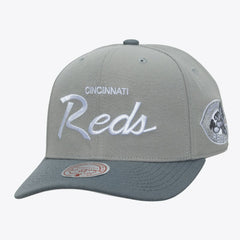 Cincinnati Reds Mitchell & Ness Cooperstown Thunderstorm Head Coach Pro-Crown Adjustable Hat - Gray - Mitchell & Ness Online