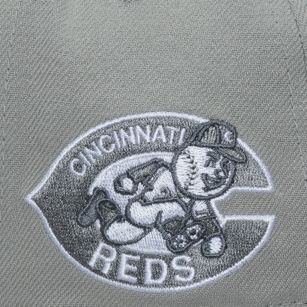 Cincinnati Reds Mitchell & Ness Cooperstown Thunderstorm Head Coach Pro-Crown Adjustable Hat - Gray - Mitchell & Ness Online