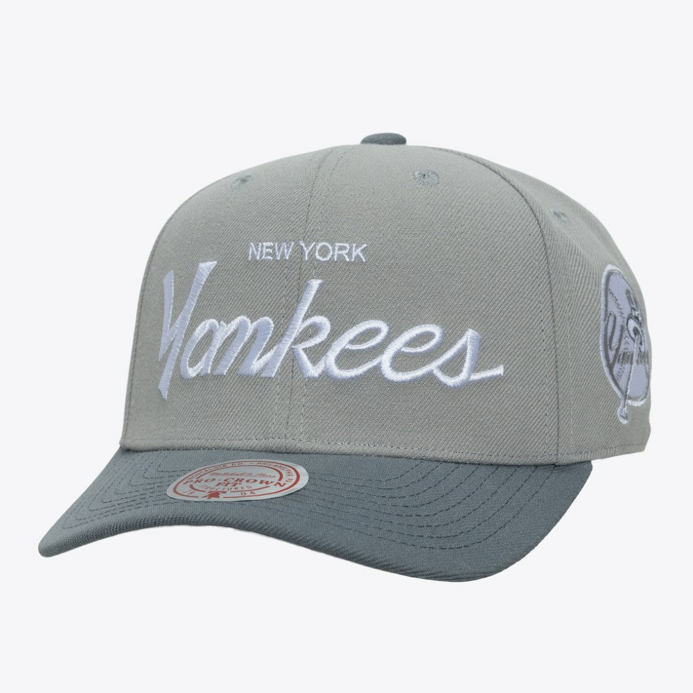 New York Yankees Mitchell & Ness Thunderstorm Head Coach Pro-Crown Adjustable Hat - Gray - Mitchell & Ness Discount