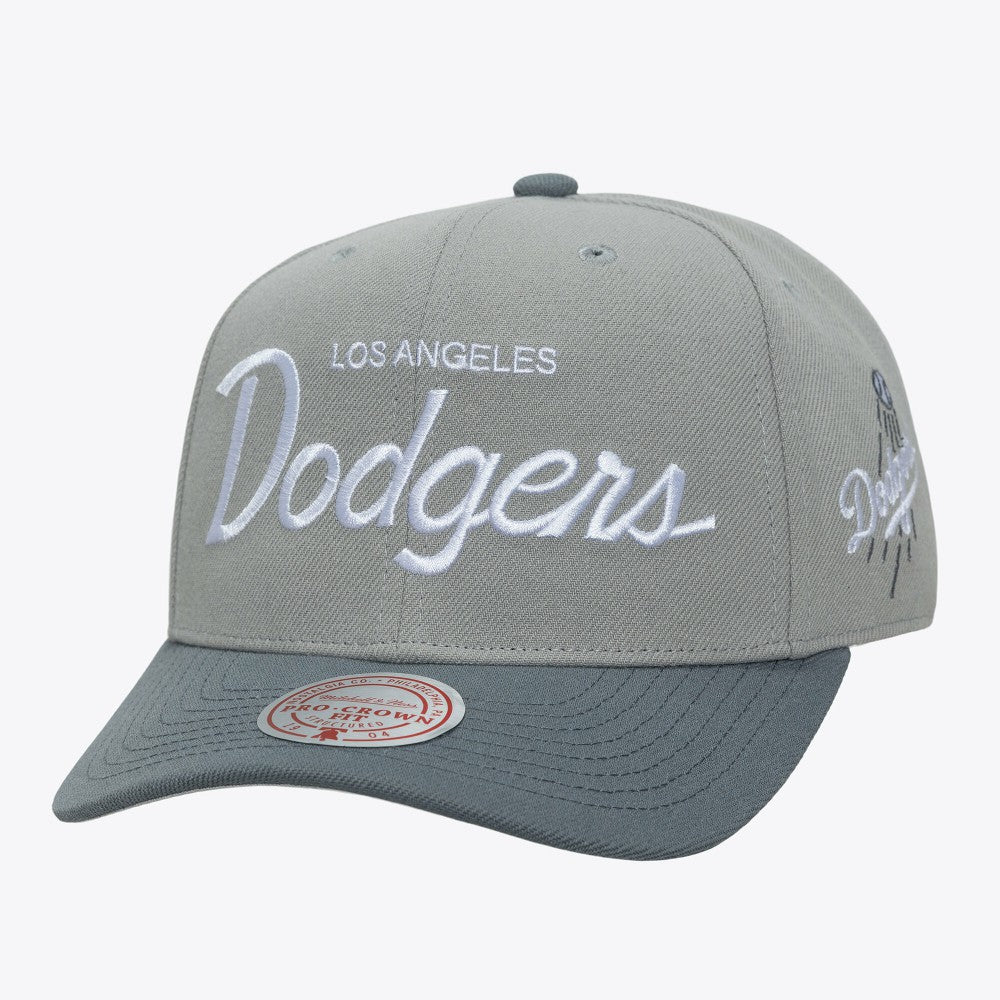 Los Angeles Dodgers Mitchell & Ness Thunderstorm Head Coach Pro-Crown Adjustable Hat - Gray - Mitchell & Ness on Sale