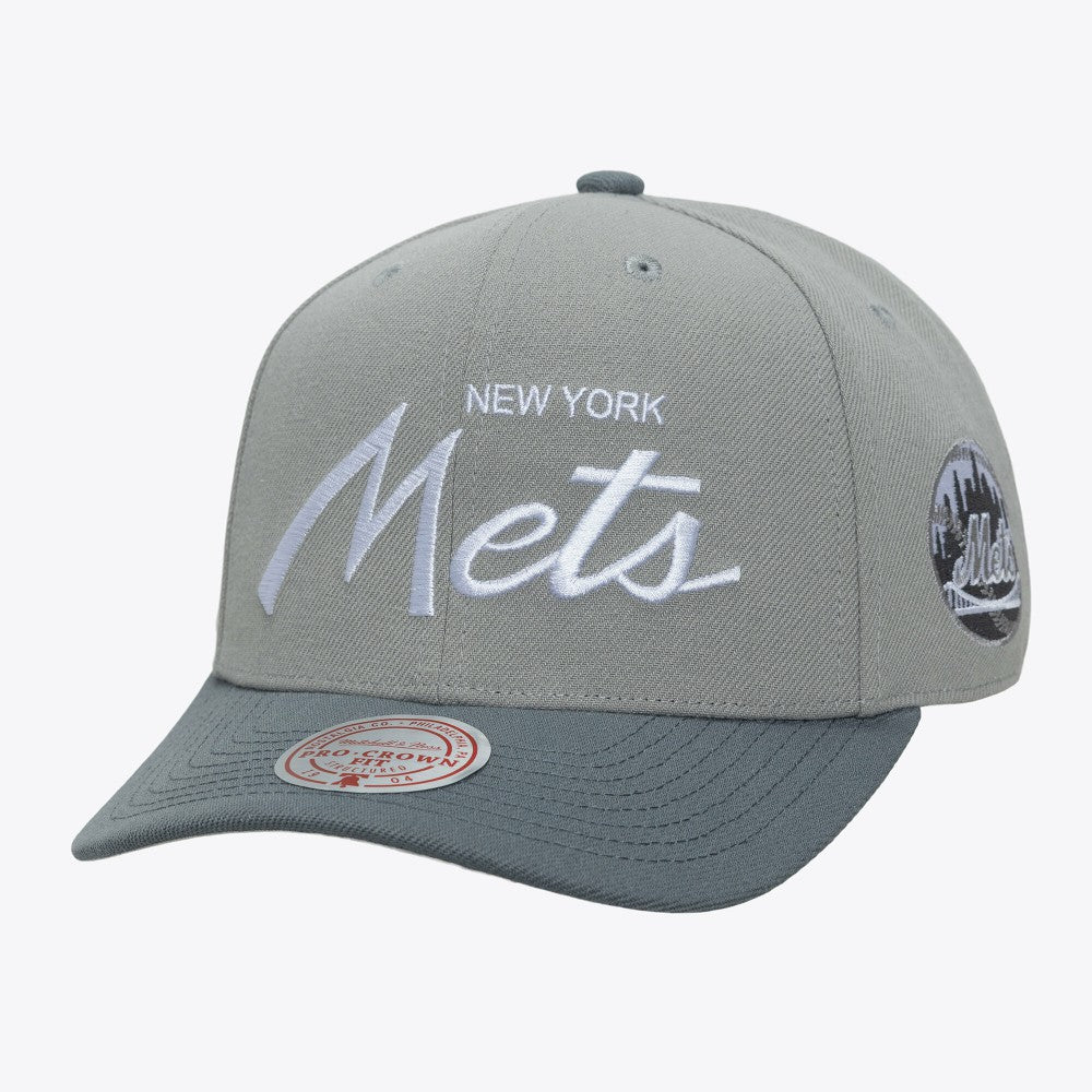New York Mets Mitchell & Ness Thunderstorm Head Coach Pro-Crown Adjustable Hat - Gray - Mitchell & Ness Online
