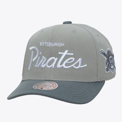 Pittsburgh Pirates Mitchell & Ness Thunderstorm Head Coach Pro-Crown Adjustable Hat - Gray - Mitchell & Ness Lifestyle