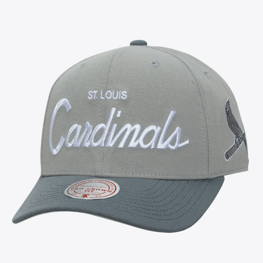 St. Louis Cardinals Mitchell & Ness Thunderstorm Head Coach Pro-Crown Adjustable Hat - Gray - Mitchell & Ness Online