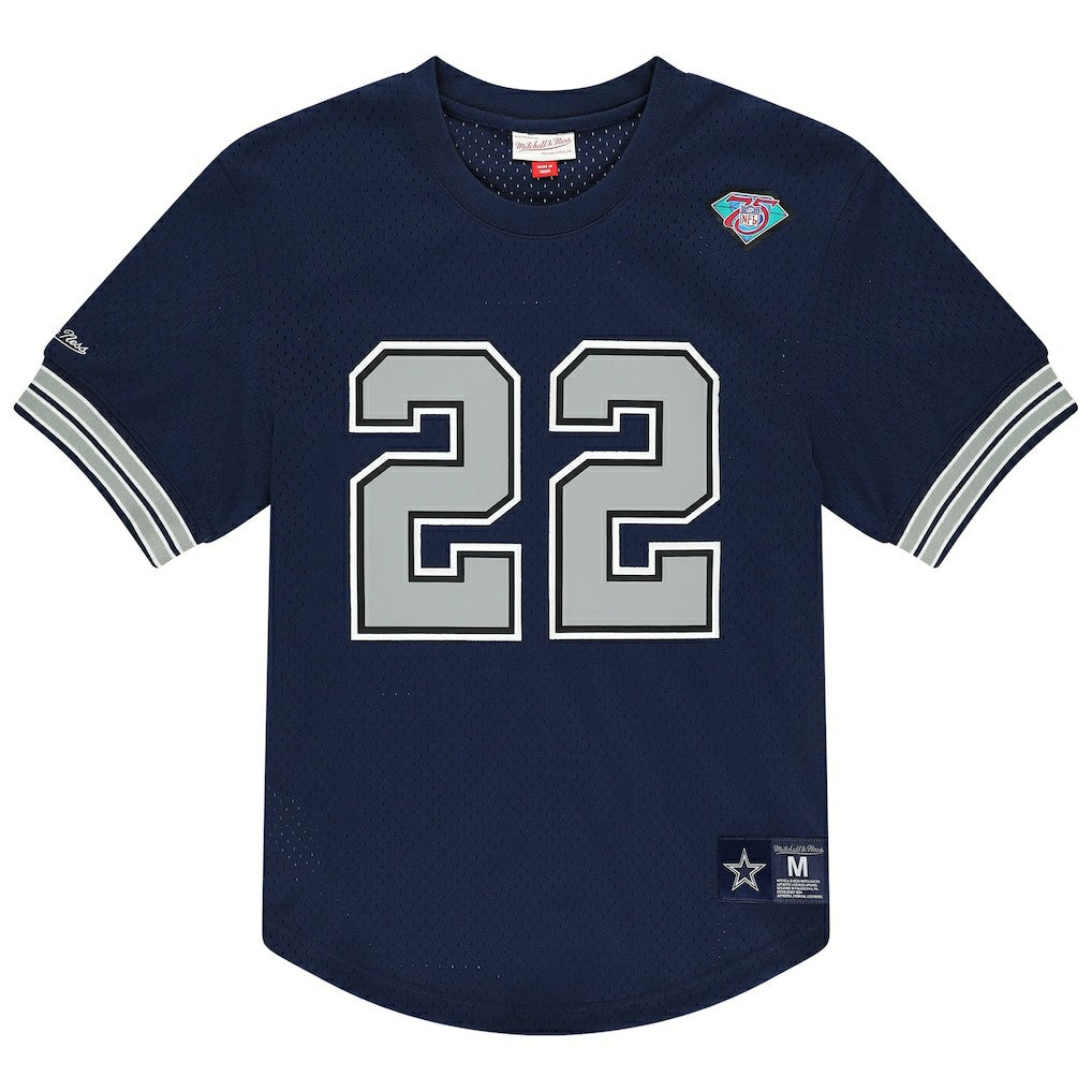 Mitchell & Ness Emmitt Smith Dallas Cowboys Retired Player Name & Number Mesh T-Shirt Navy