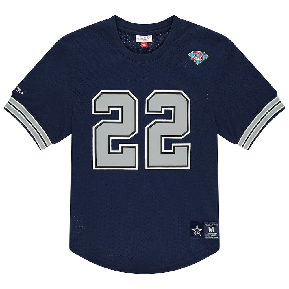 Mitchell & Ness Emmitt Smith Dallas Cowboys Retired Player Name & Number Mesh T-Shirt Navy