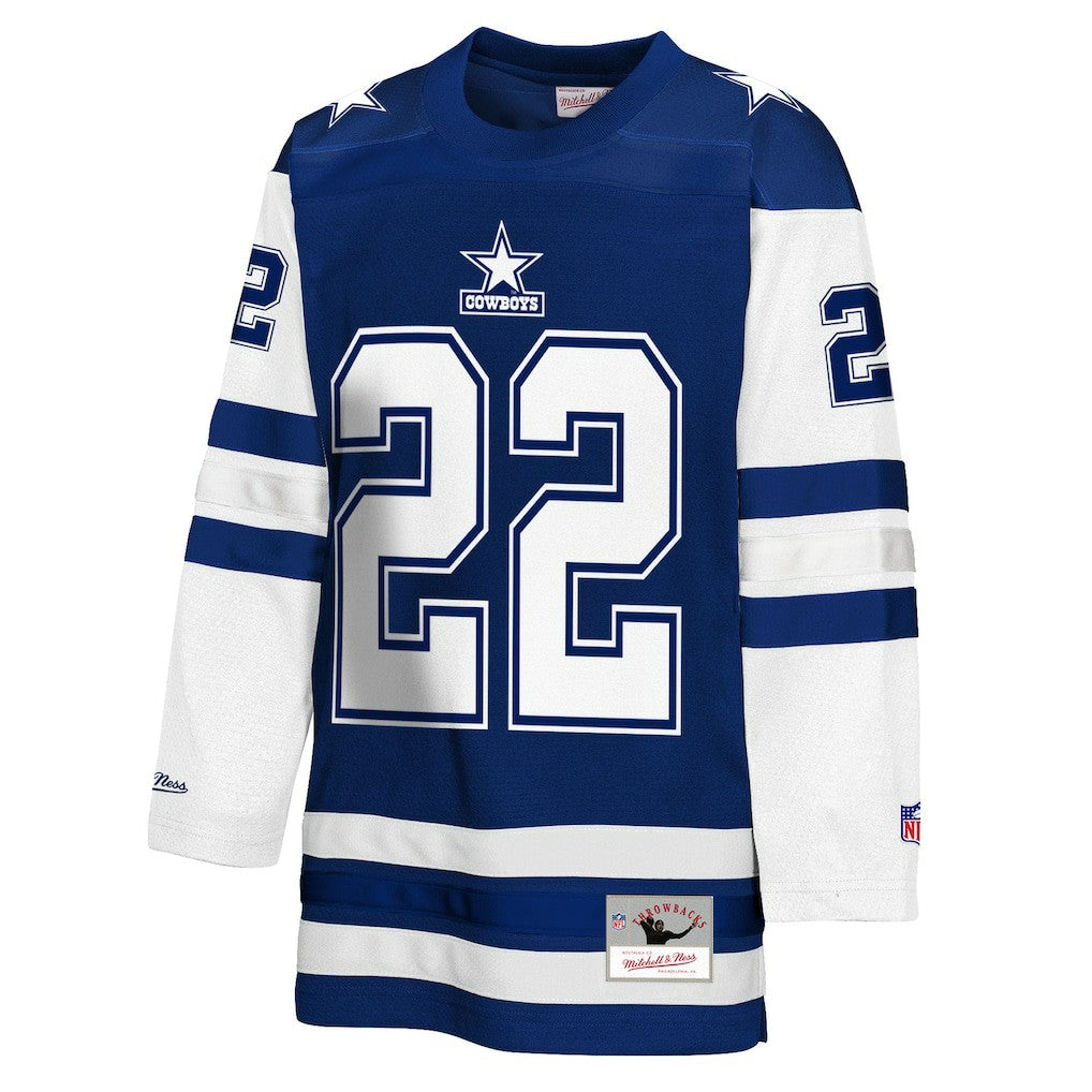 Mitchell & Ness Emmitt Smith Dallas Cowboys Youth Hockey Fashion Jersey Navy