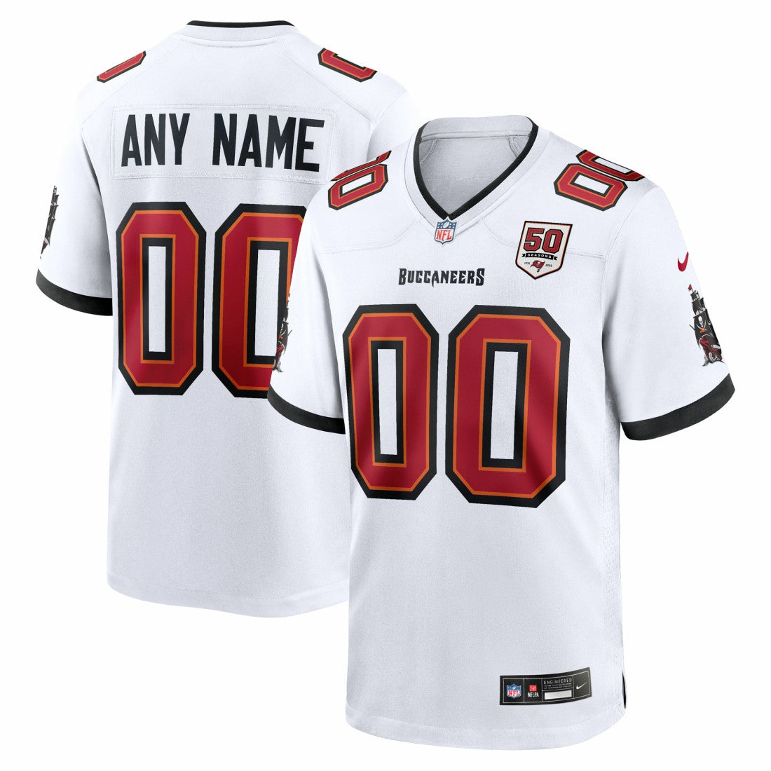 Nike Tampa Bay Buccaneers 50th Season Custom Game Jersey White