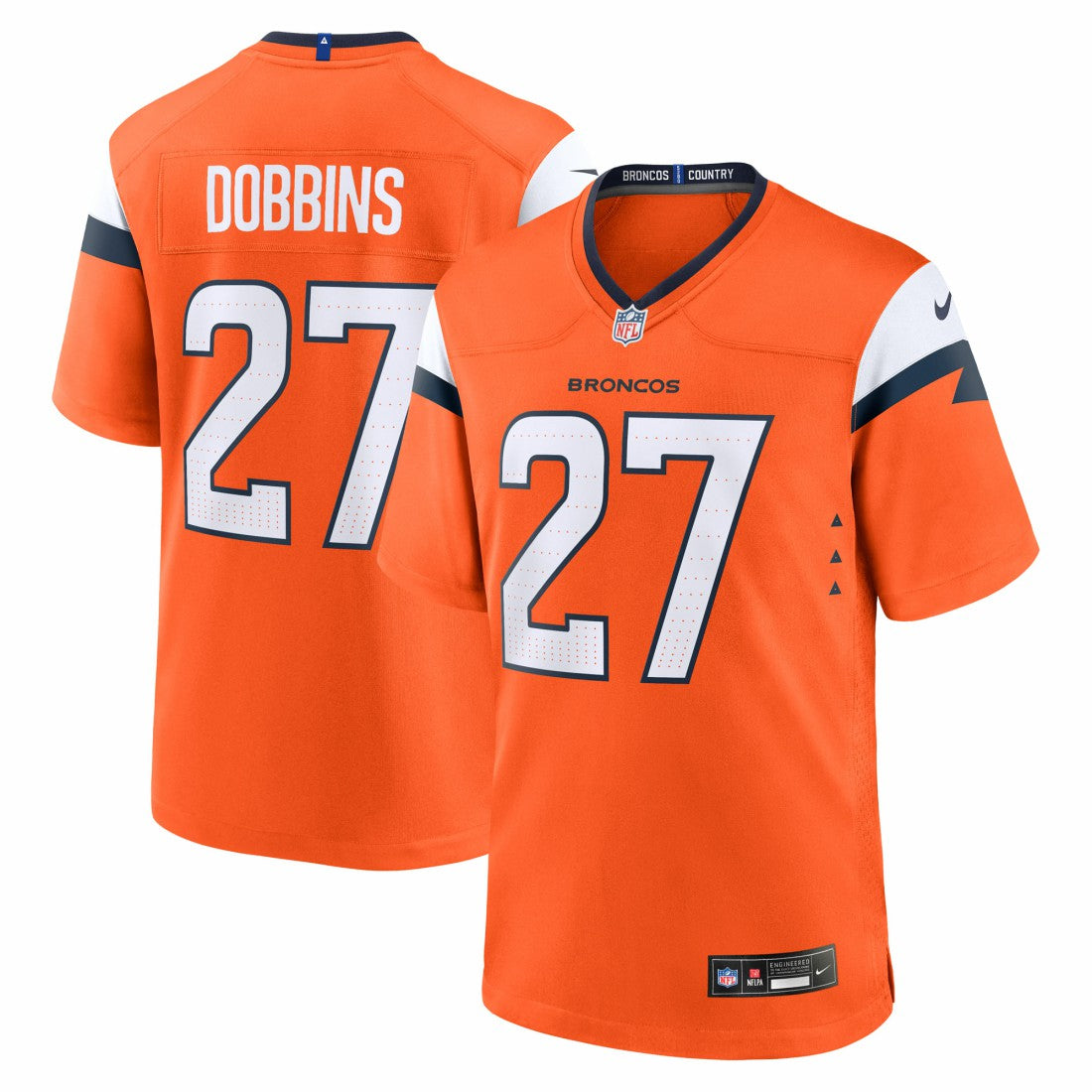 Nike J.K. Dobbins Denver Broncos Team Game Jersey Orange