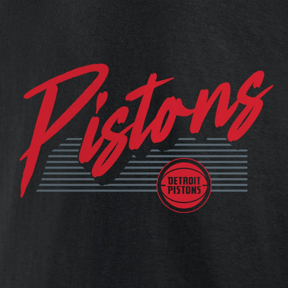 Detroit Pistons Color Block Slant Quick Strike T-Shirt Black