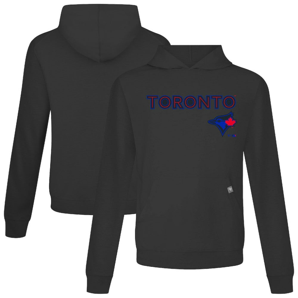 Toronto Blue Jays Levelwear City Connect Relay Back Splash Pullover Hoodie - Black - MLB on Sale