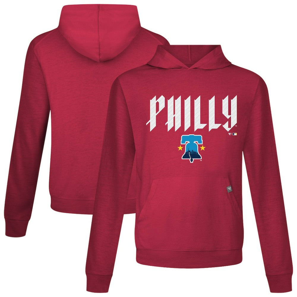Philadelphia Phillies Levelwear City Connect Relay Back Splash Pullover Hoodie - Red - MLB Online