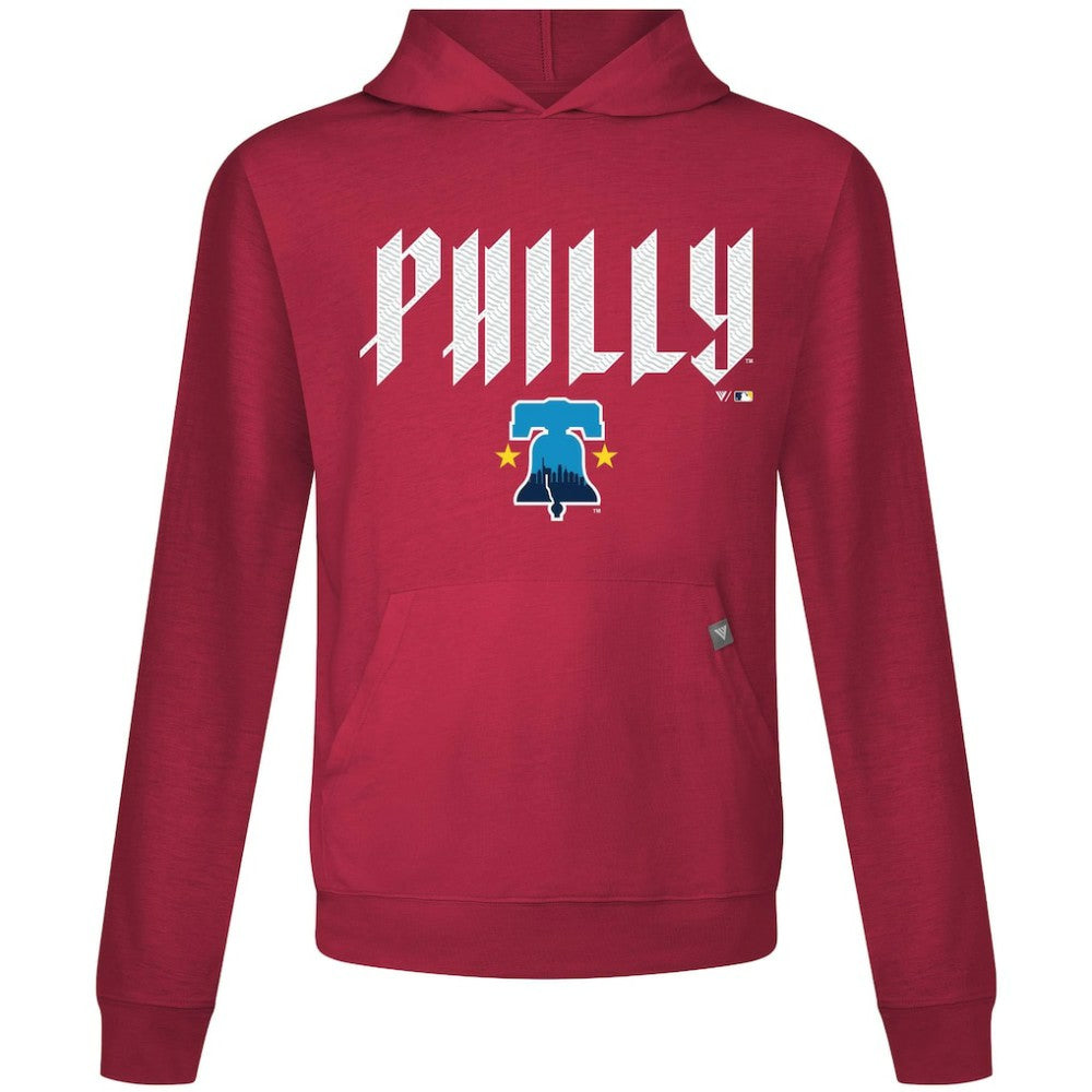 Philadelphia Phillies Levelwear City Connect Relay Back Splash Pullover Hoodie - Red - MLB Online