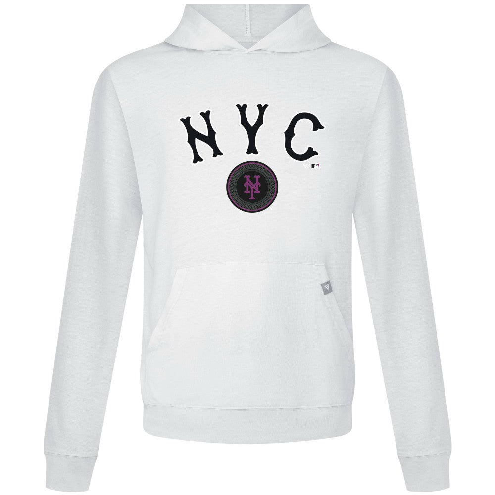 New York Mets Levelwear City Connect Relay Back Splash Pullover Hoodie - White - MLB Online