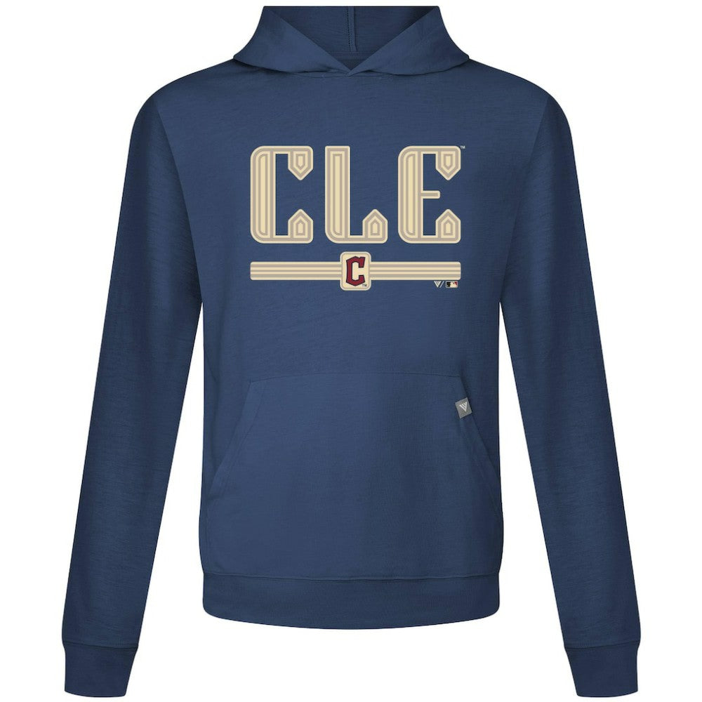 Cleveland Guardians Levelwear City Connect Relay Back Splash Pullover Hoodie - Navy - MLB on Sale