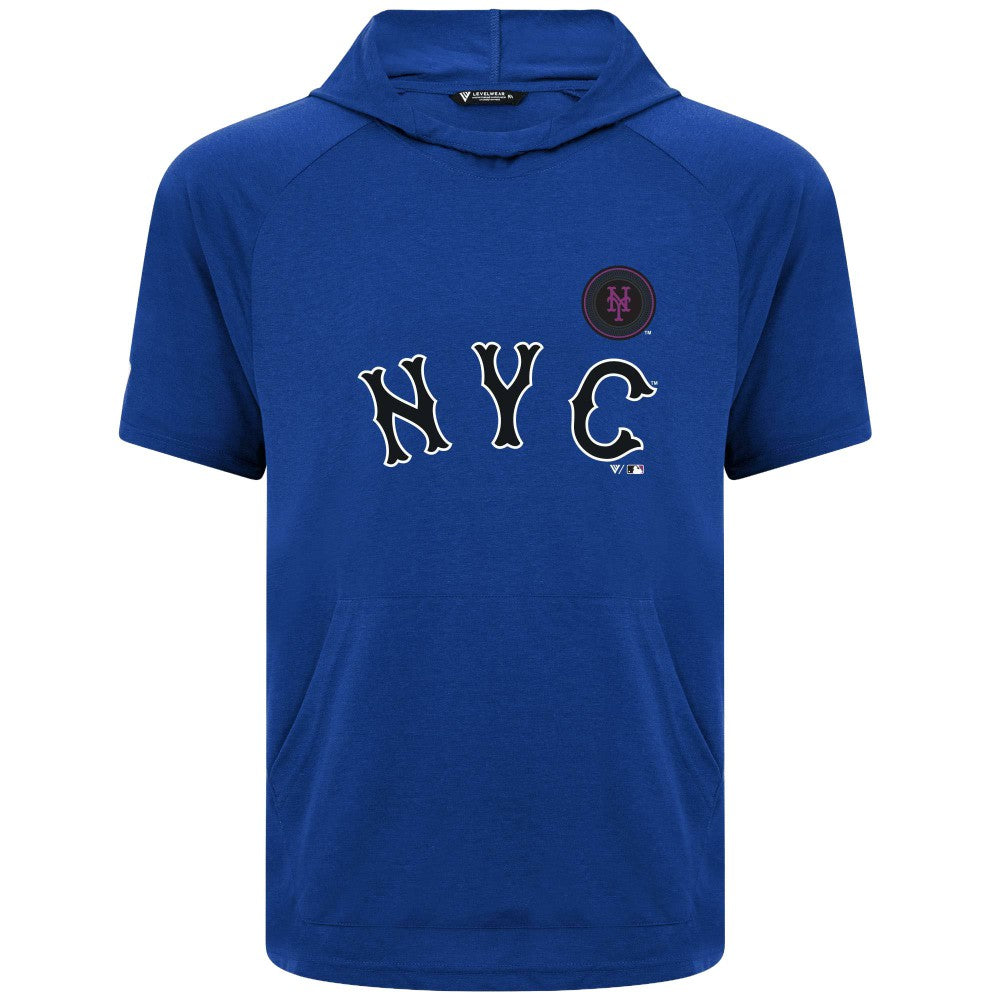 New York Mets Levelwear City Connect Phase Core Logo Pullover Hoodie T-Shirt - Royal - MLB on Sale
