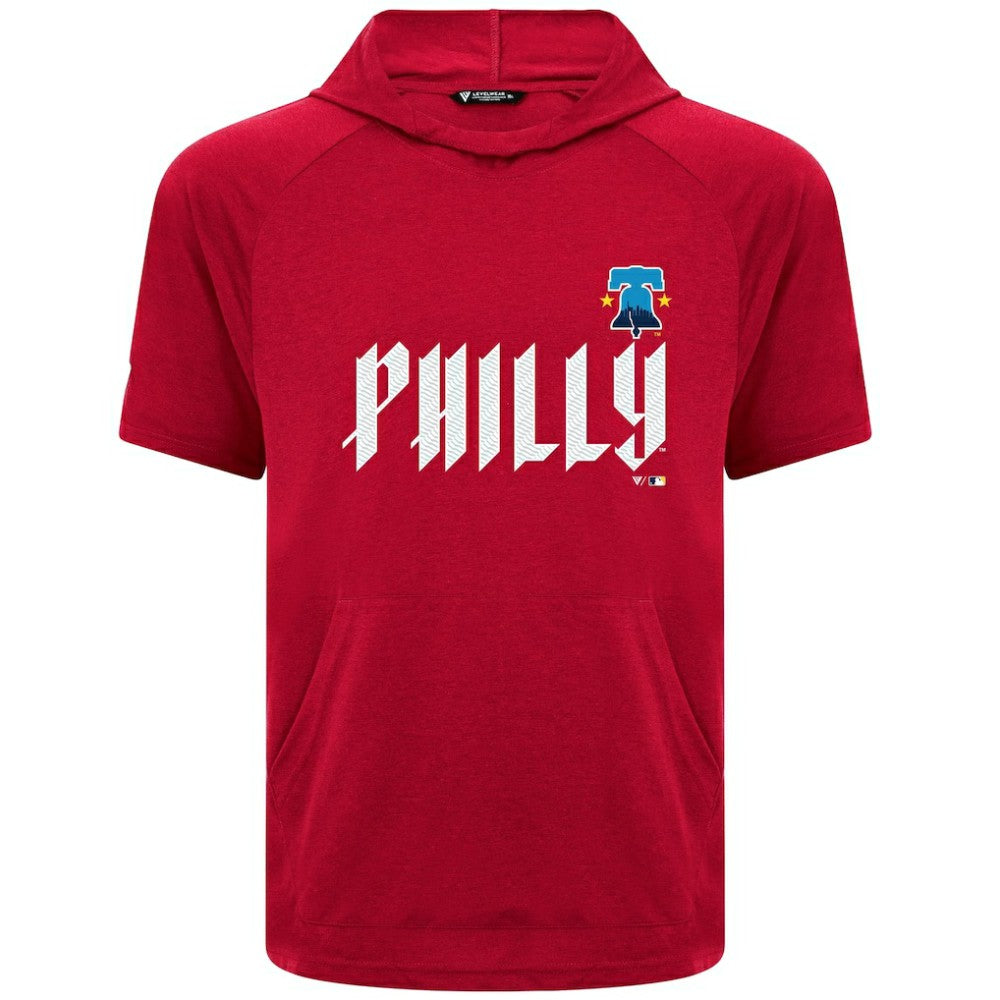 Philadelphia Phillies Levelwear City Connect Phase Core Logo Pullover Hoodie T-Shirt - Red - MLB Sale