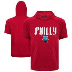 Philadelphia Phillies Levelwear City Connect Phase Back Plash Hoodie T-Shirt - Red - MLB on Sale