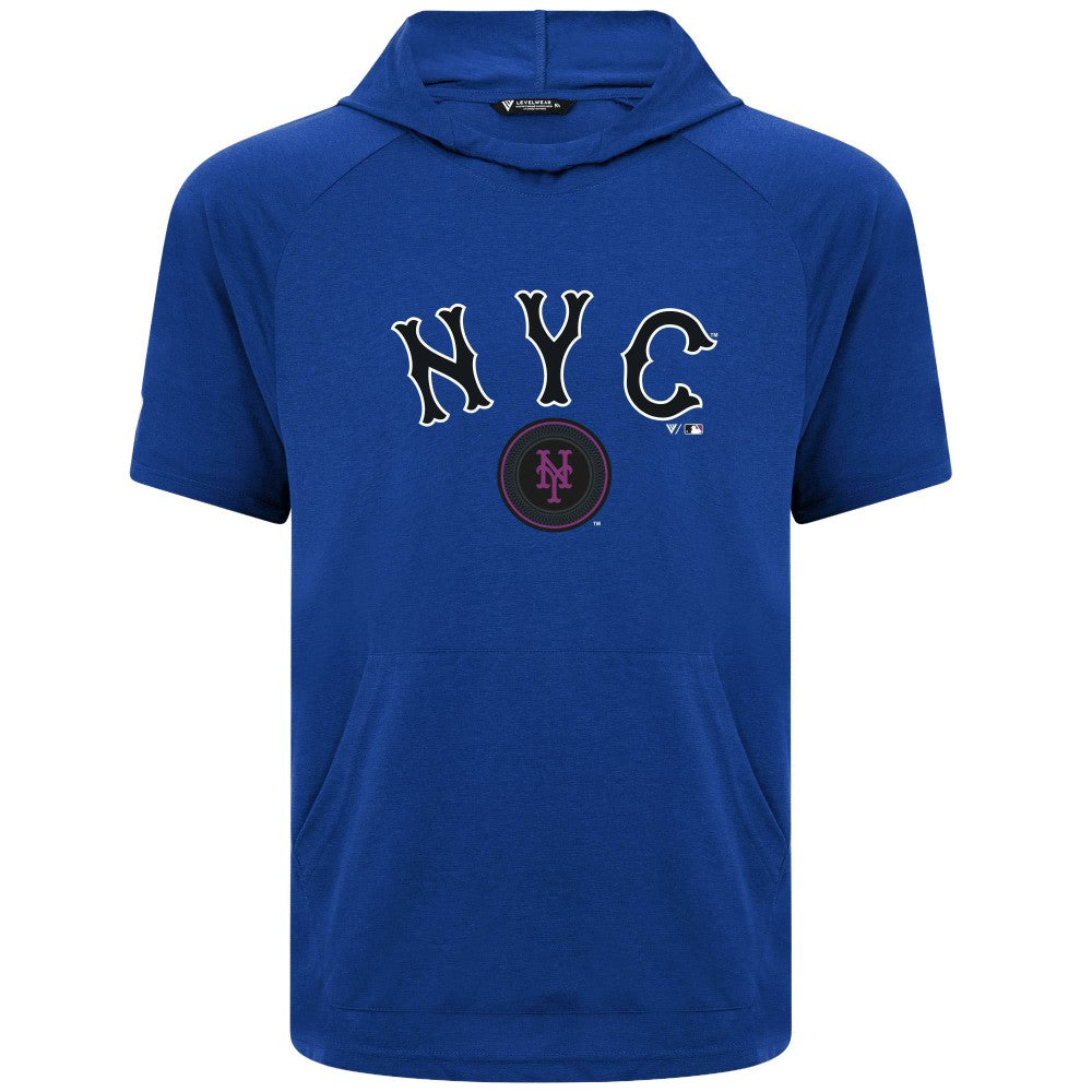 New York Mets Levelwear City Connect Phase Back Plash Hoodie T-Shirt - Royal - MLB on Sale
