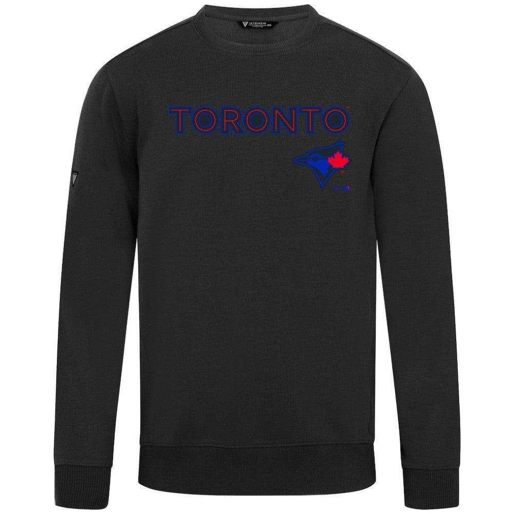 Toronto Blue Jays Levelwear City Connect Zane Back Splash Sweatshirt - Black - MLB Sale