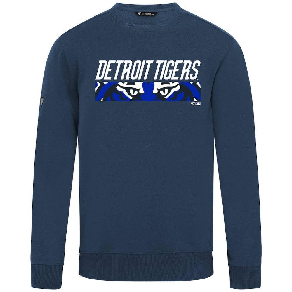 Detroit Tigers Levelwear City Connect Zane Back Splash Sweatshirt - Navy - MLB Lifestyle