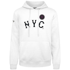 New York Mets Levelwear City Connect Podium Core Logo Pullover Hoodie - White - MLB Lifestyle