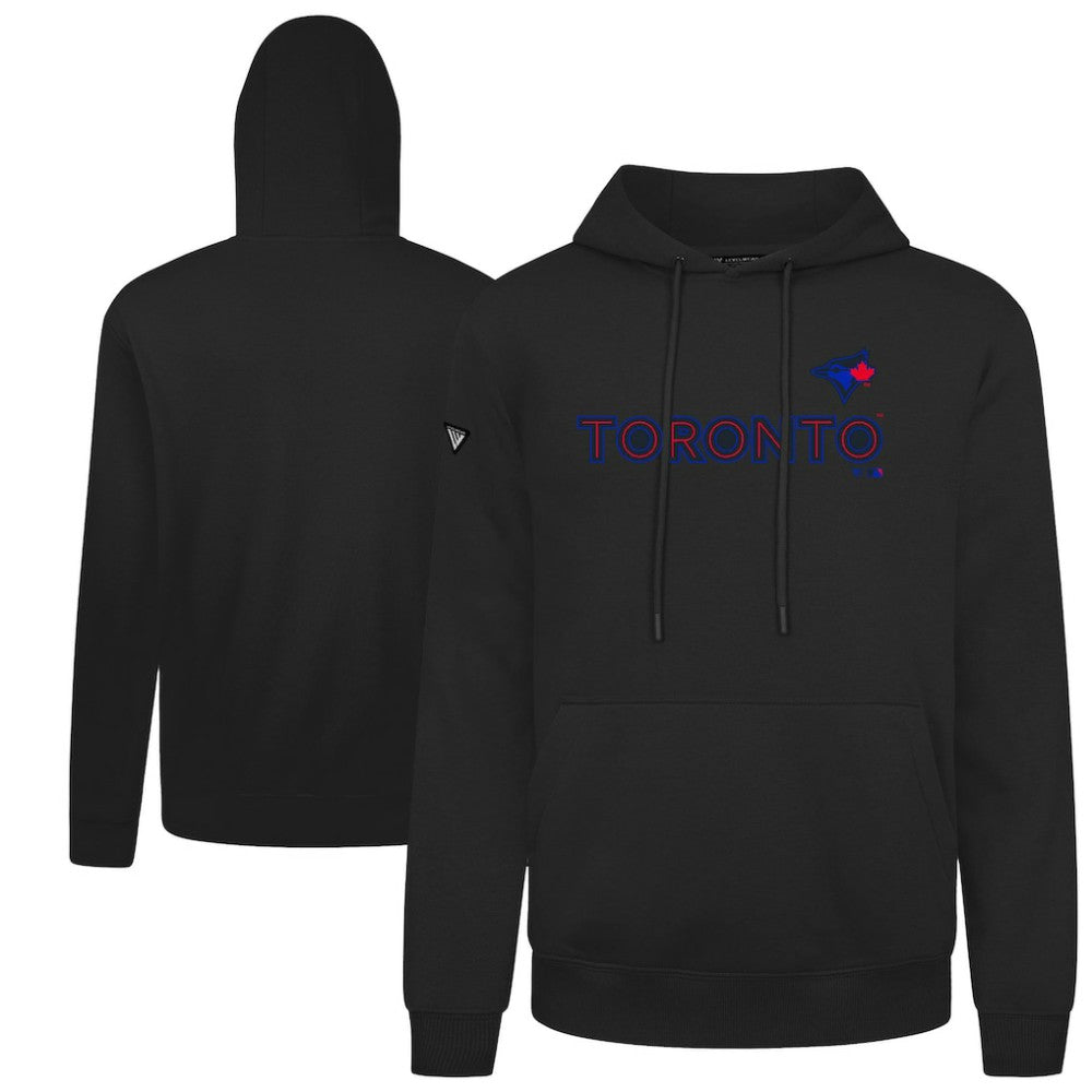 Toronto Blue Jays Levelwear City Connect Podium Core Logo Pullover Hoodie - Black - MLB Discount