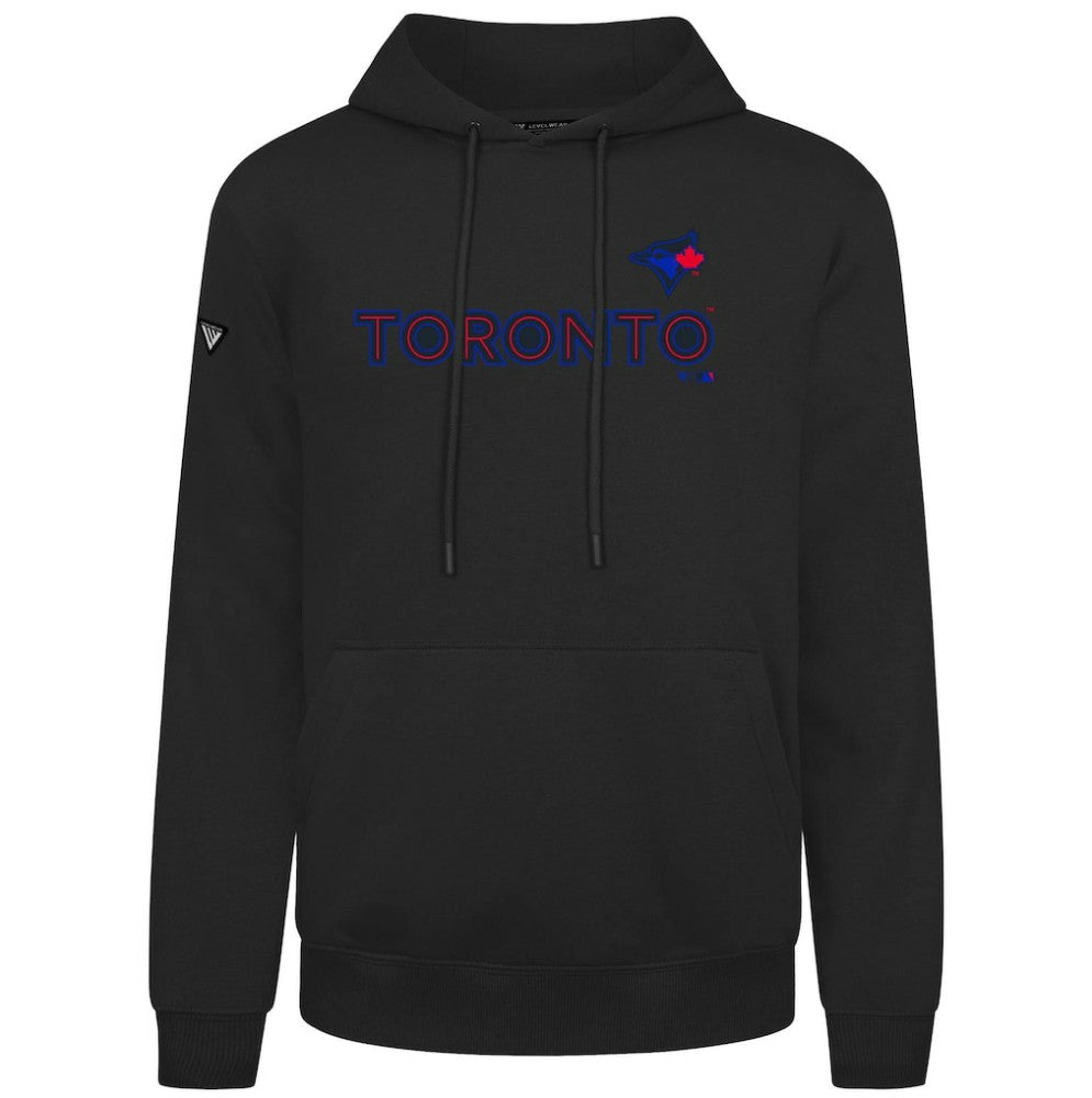 Toronto Blue Jays Levelwear City Connect Podium Core Logo Pullover Hoodie - Black - MLB Discount