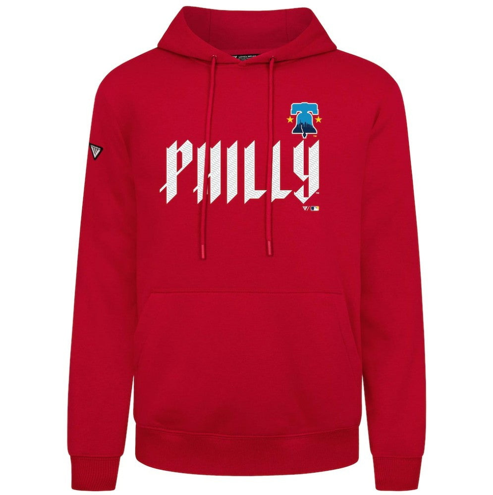 Philadelphia Phillies Levelwear City Connect Podium Core Logo Pullover Hoodie - Red - MLB Sale