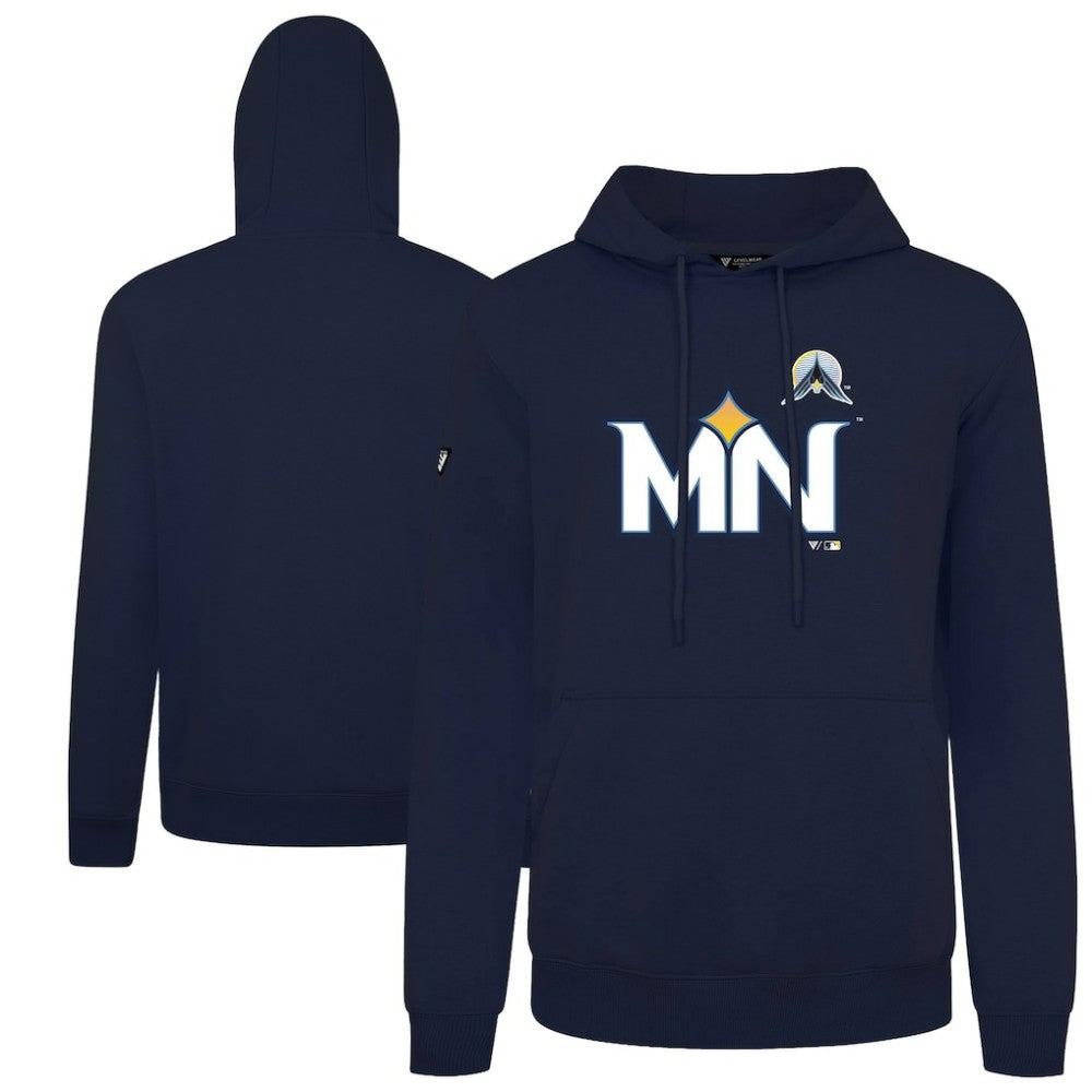Minnesota Twins Levelwear City Connect Podium Core Logo Pullover Hoodie - Navy - MLB Lifestyle