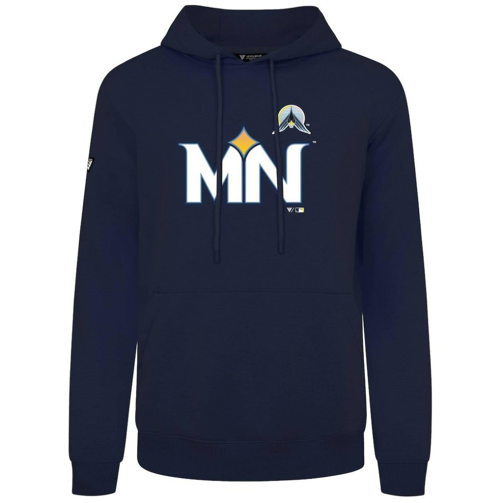 Minnesota Twins Levelwear City Connect Podium Core Logo Pullover Hoodie - Navy - MLB Lifestyle