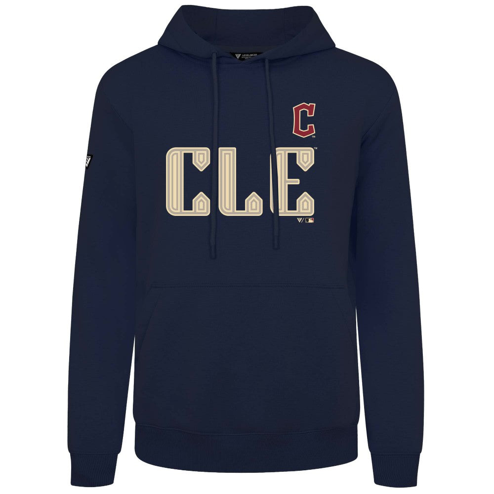 Cleveland Guardians Levelwear City Connect Podium Core Logo Pullover Hoodie - Navy - MLB Online