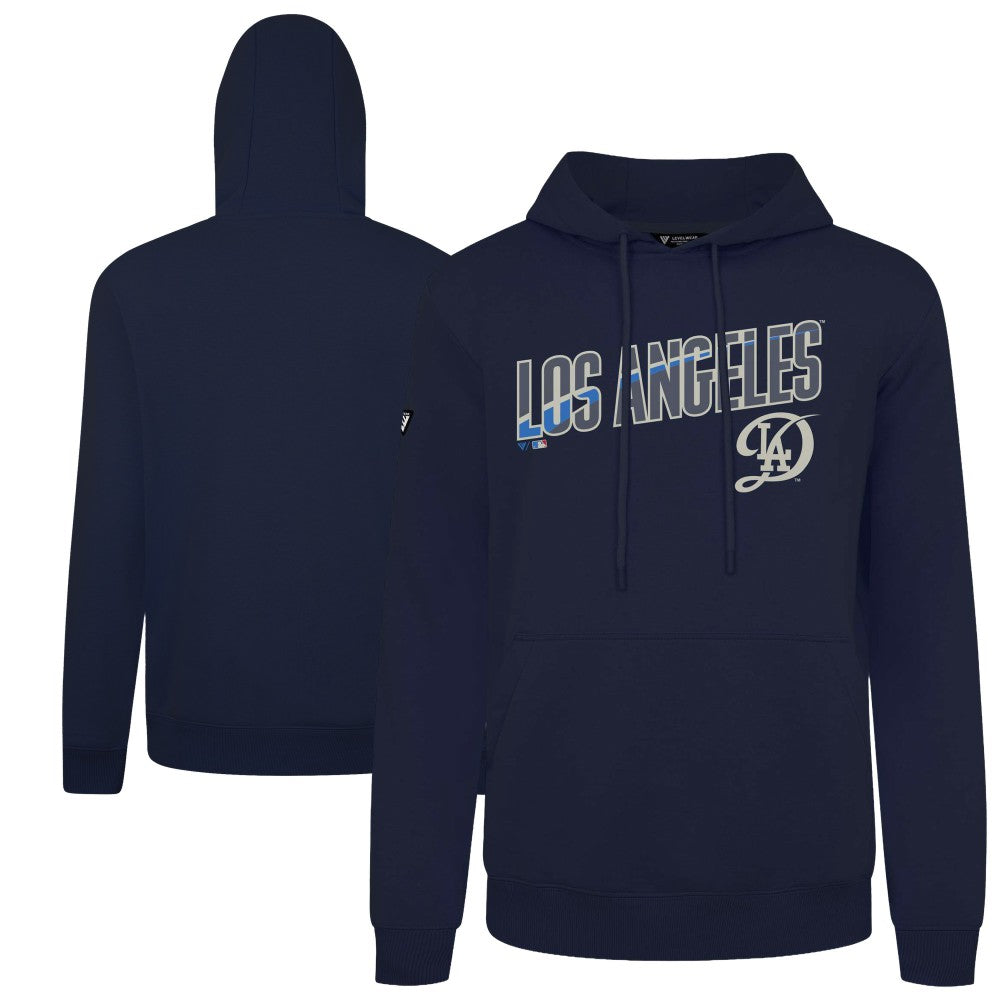 Los Angeles Dodgers Levelwear City Connect Podium Back Splash Pullover Hoodie - Navy - MLB on Sale