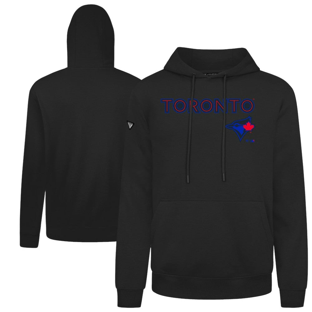 Toronto Blue Jays Levelwear City Connect Podium Back Splash Pullover Hoodie - Black - MLB Lifestyle