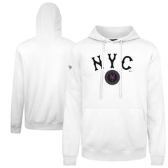 New York Mets Levelwear City Connect Podium Back Splash Pullover Hoodie - White - MLB Lifestyle